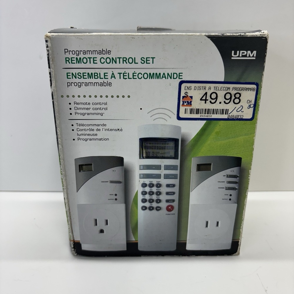 NEW UPM Prog Remote-Control -‎ 2 Tocket Outlet Dimmers with timer Home Lighting
